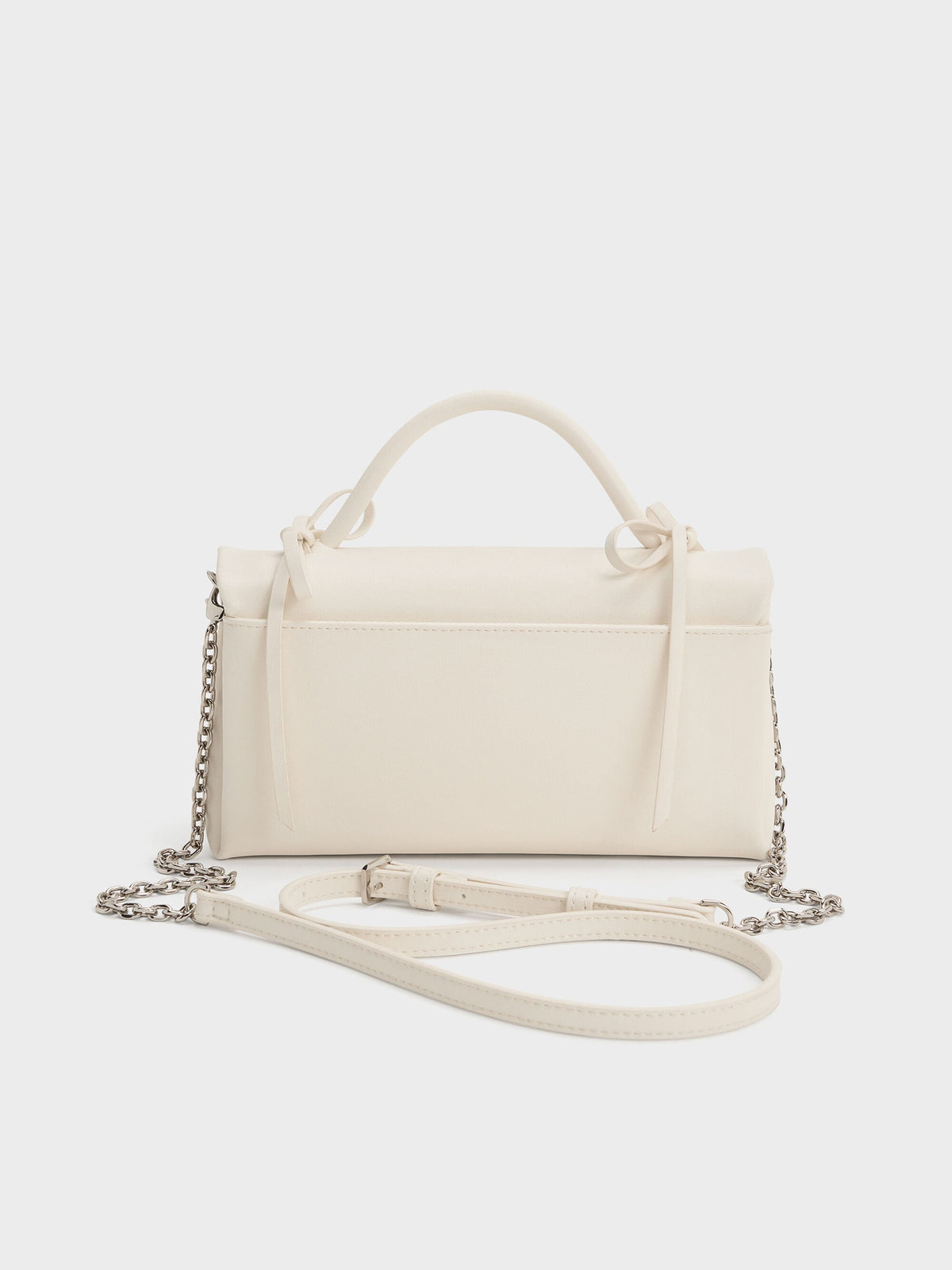 CHARLES & KEITH Best Seller / Hazel Bow Wallet On Chain - Cream