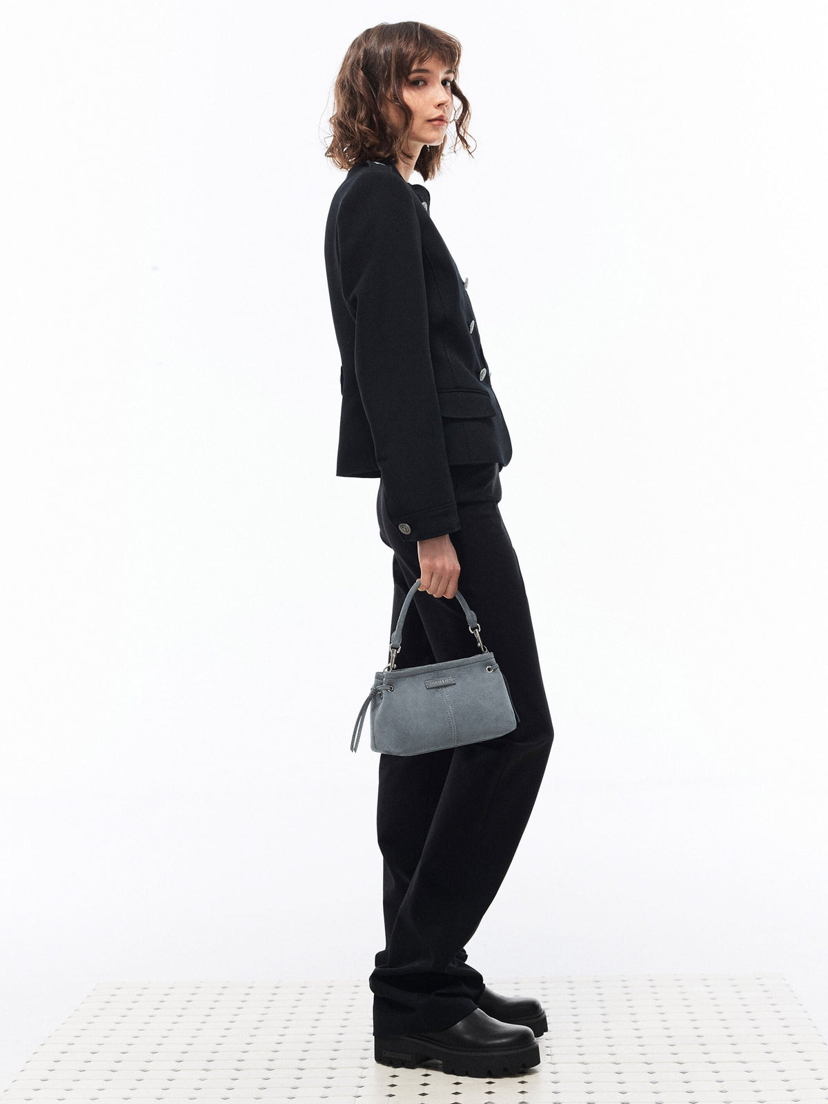 CHARLES & KEITH Quality / Noane Top Handle Bag - Smoky Blue