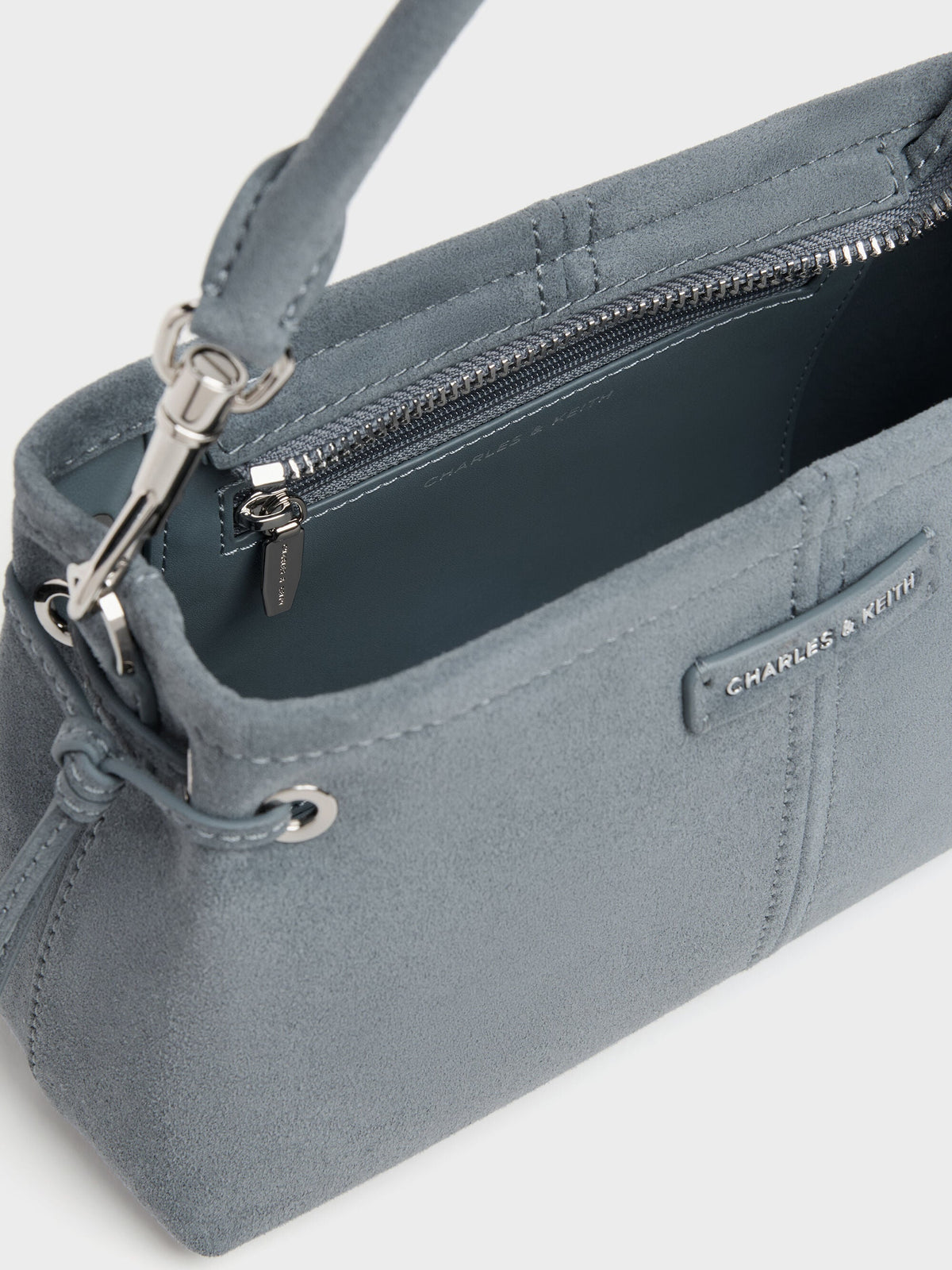 CHARLES & KEITH Quality / Noane Top Handle Bag - Smoky Blue