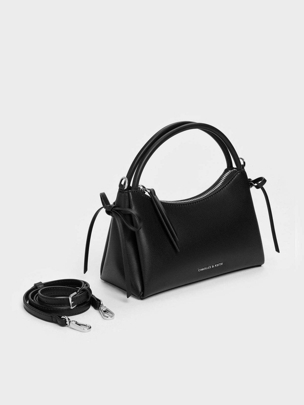 CHARLES & KEITH Trending / Hazel Bow Top Handle Bag - Noir