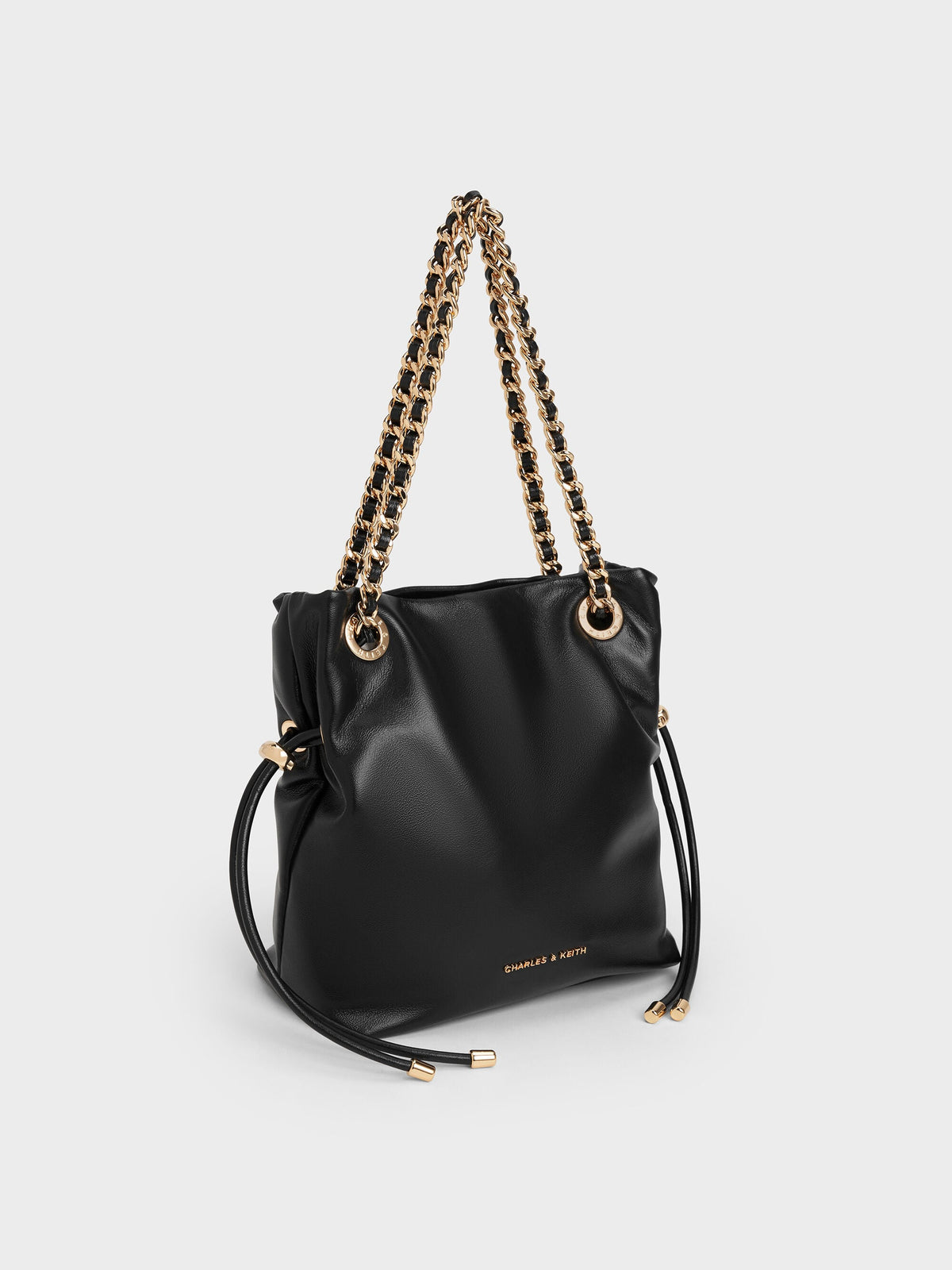 CHARLES & KEITH Hot Sale / Arya Braided-Chain Crossbody Bag - Black