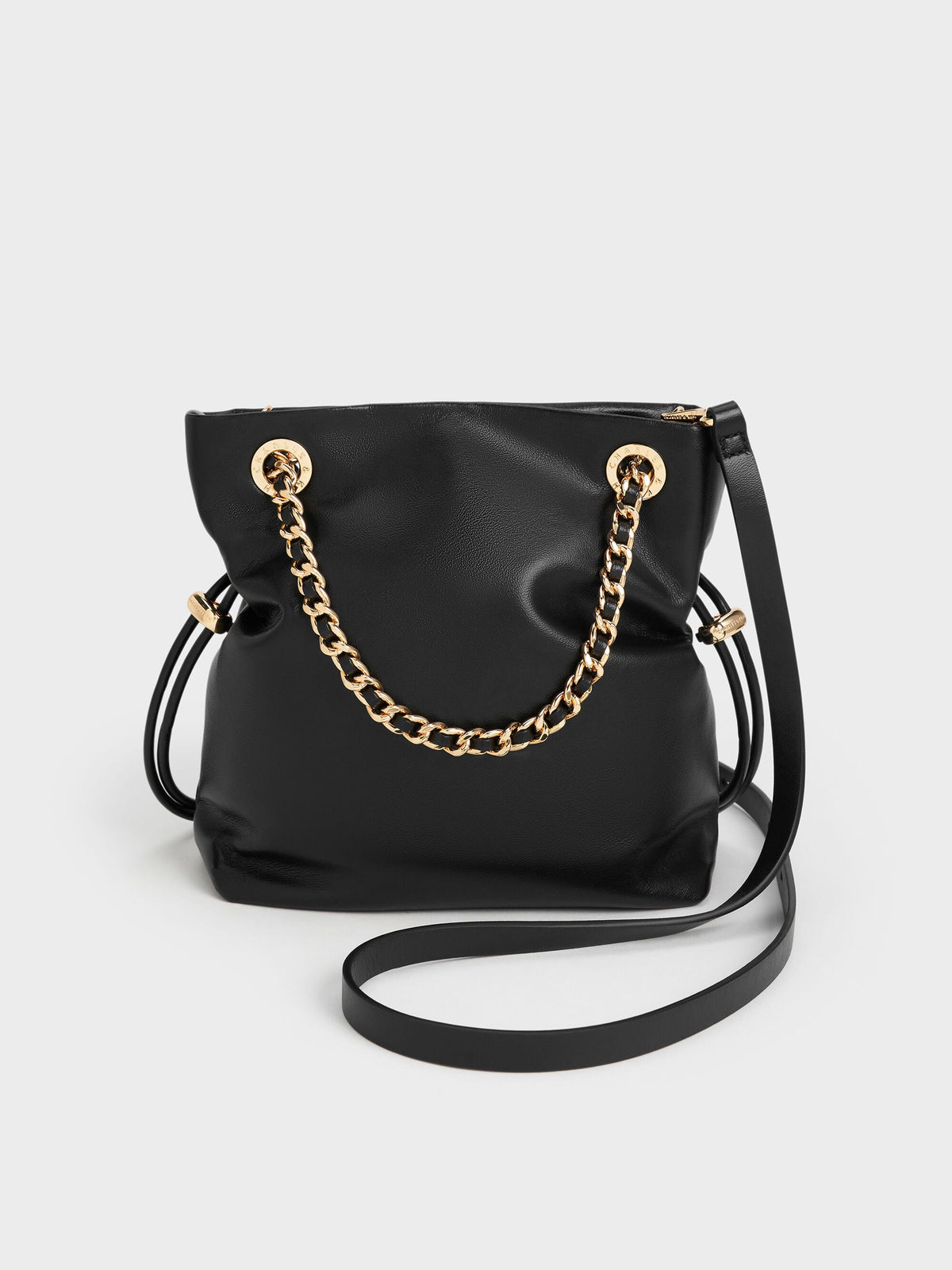 CHARLES & KEITH Hot Sale / Arya Braided-Chain Crossbody Bag - Black