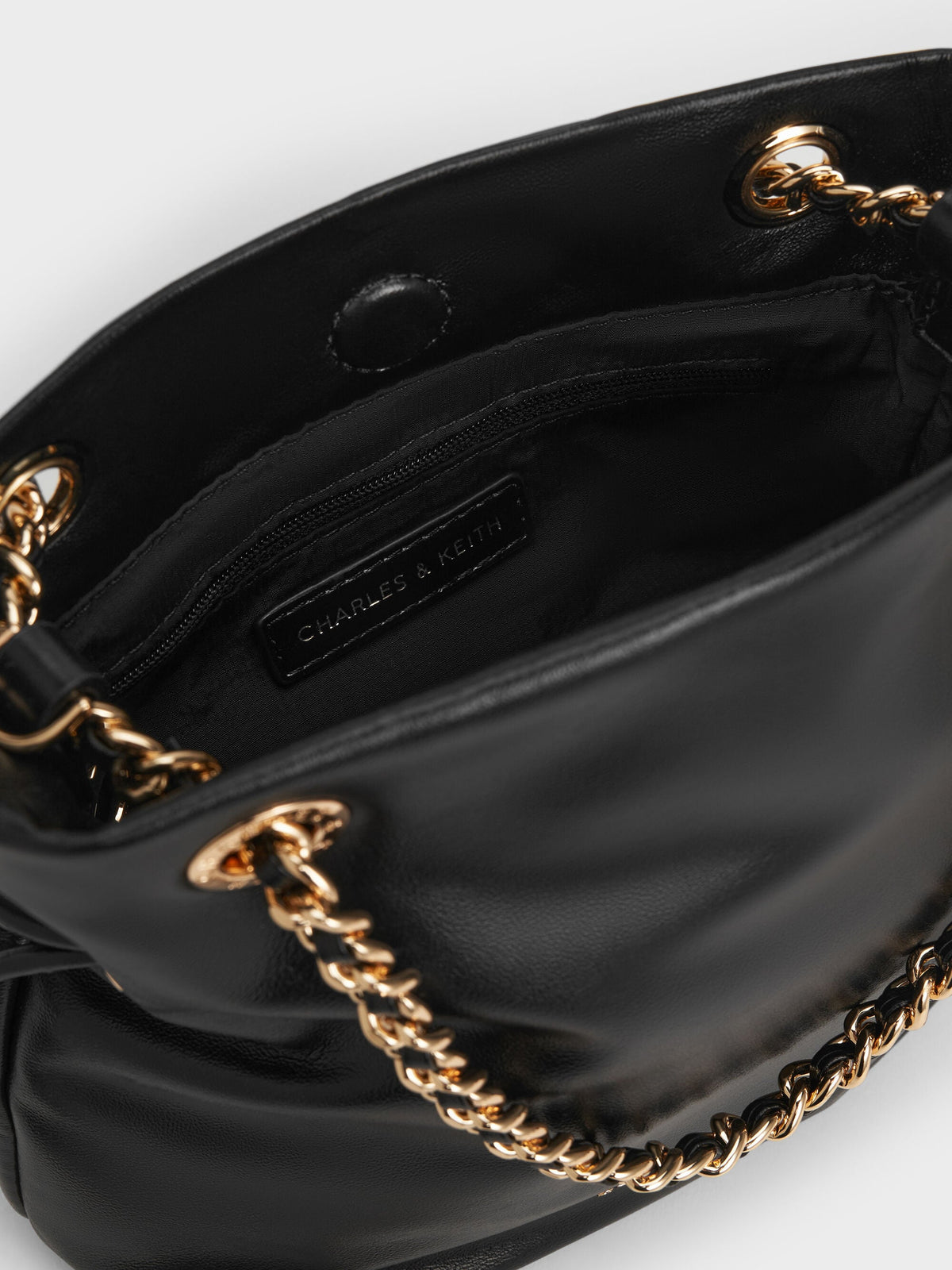CHARLES & KEITH Hot Sale / Arya Braided-Chain Crossbody Bag - Black