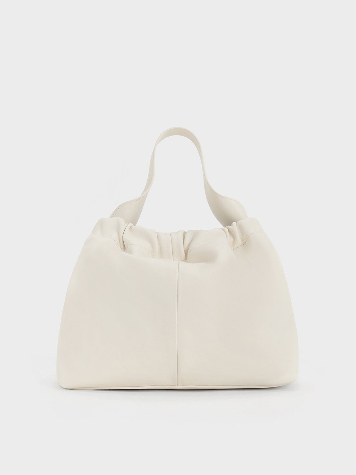 CHARLES & KEITH Deals / Ally Ruched Chain-Handle Bag - Cream