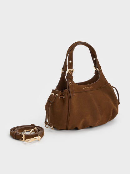 CHARLES & KEITH Exclusive / Mini Lillith Drawstring Bucket Bag - Pecan Brown