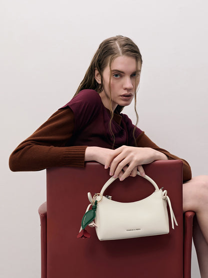 CHARLES & KEITH Signature / Hazel Bow Top Handle Bag - Cream