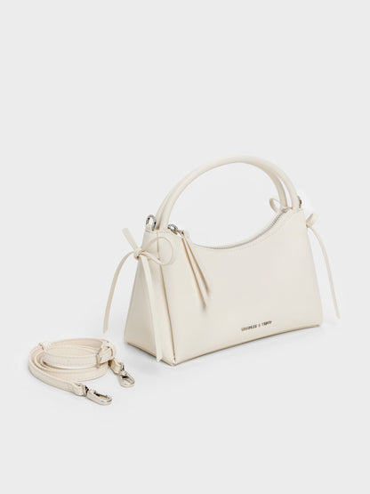 CHARLES & KEITH Signature / Hazel Bow Top Handle Bag - Cream