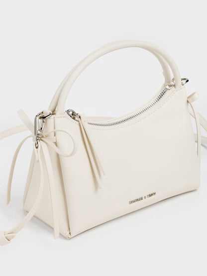 CHARLES & KEITH Signature / Hazel Bow Top Handle Bag - Cream