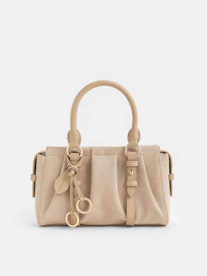CHARLES & KEITH Signature / Britton Top Handle Tote Bag - Nutmeg Beige