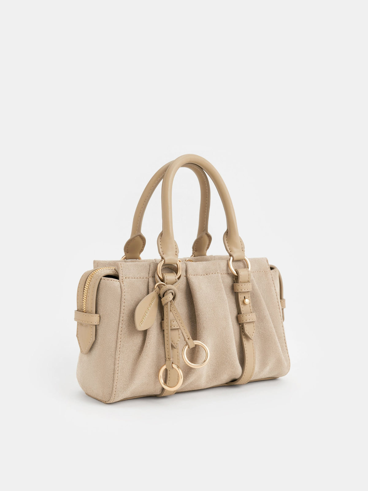 CHARLES & KEITH Signature / Britton Top Handle Tote Bag - Nutmeg Beige