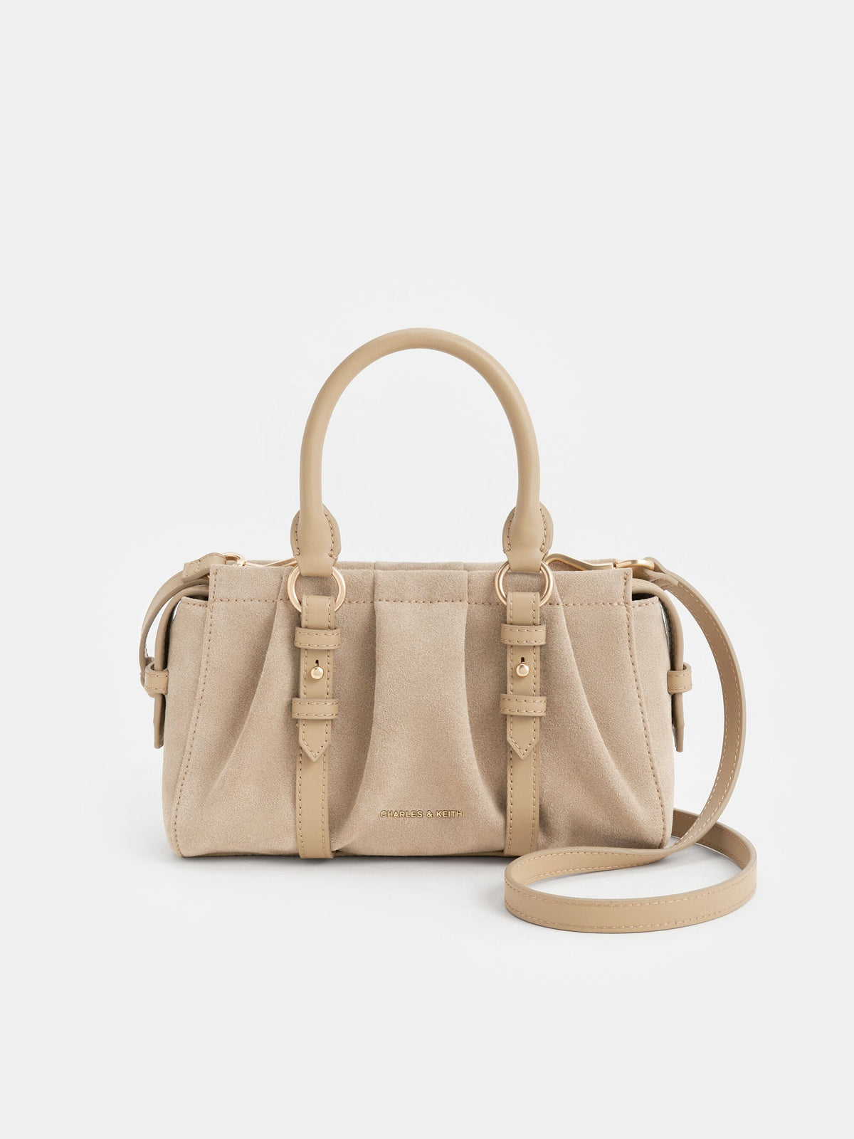 CHARLES & KEITH Signature / Britton Top Handle Tote Bag - Nutmeg Beige