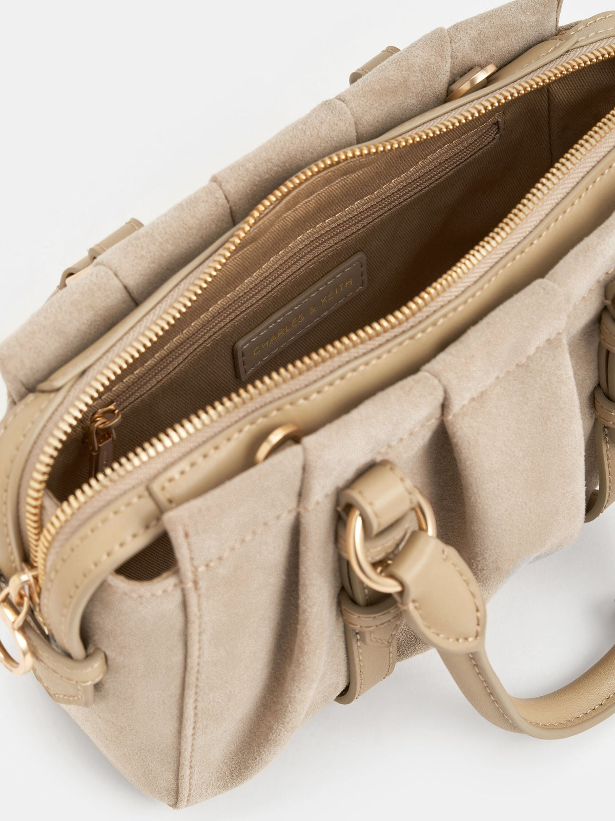 CHARLES & KEITH Signature / Britton Top Handle Tote Bag - Nutmeg Beige