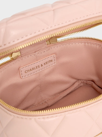 CHARLES & KEITH Sale / Arwen Quilted Top Handle Vanity Bag - Light Pink