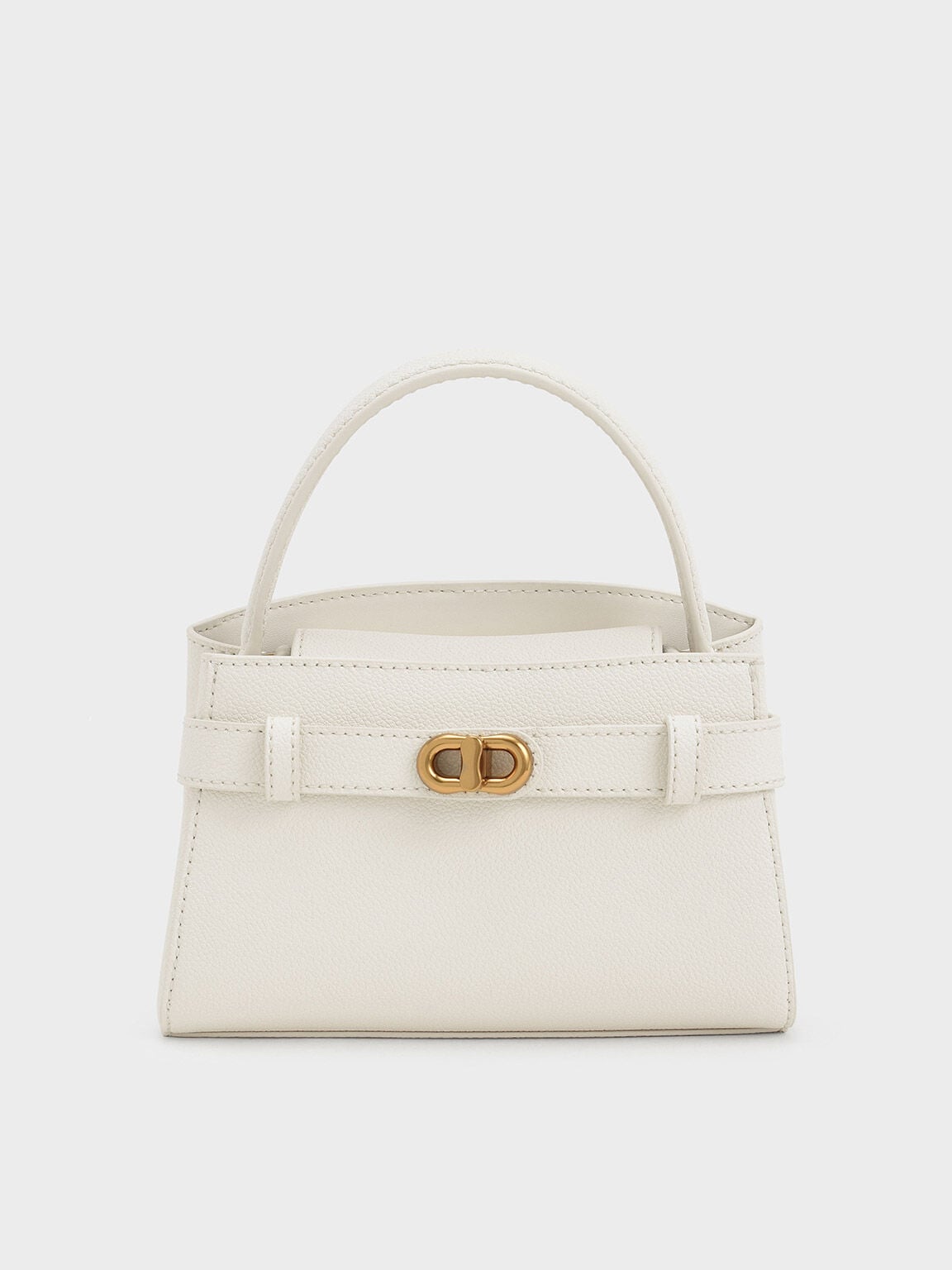 CHARLES & KEITH Deals / Aubrielle Belted Top Handle Bag - Cream