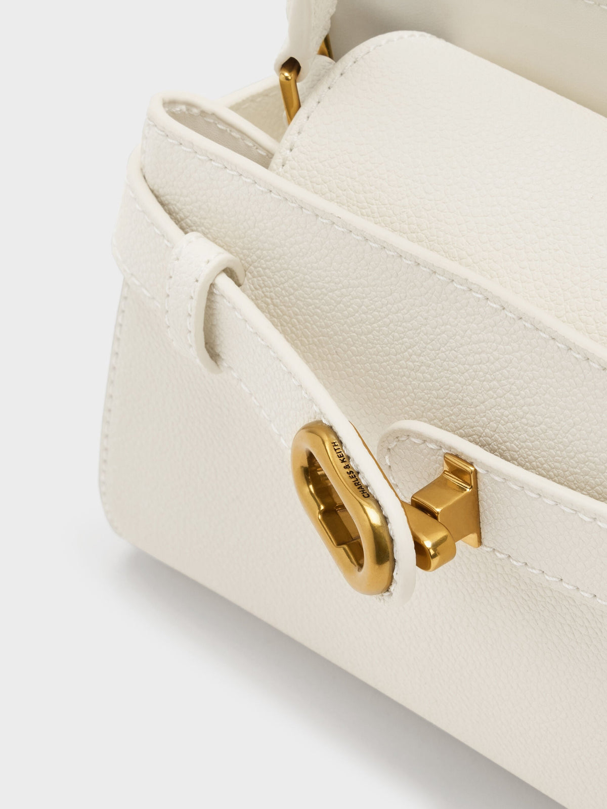 CHARLES & KEITH Deals / Aubrielle Belted Top Handle Bag - Cream