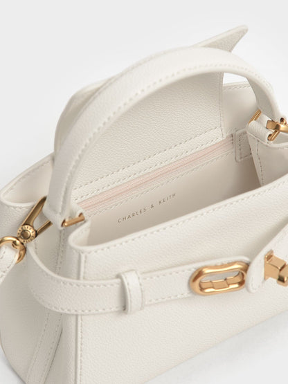 CHARLES & KEITH Deals / Aubrielle Belted Top Handle Bag - Cream