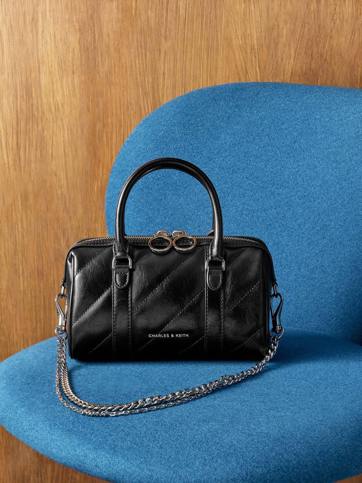 CHARLES & KEITH Premium / Philomena Bowling Bag - Noir