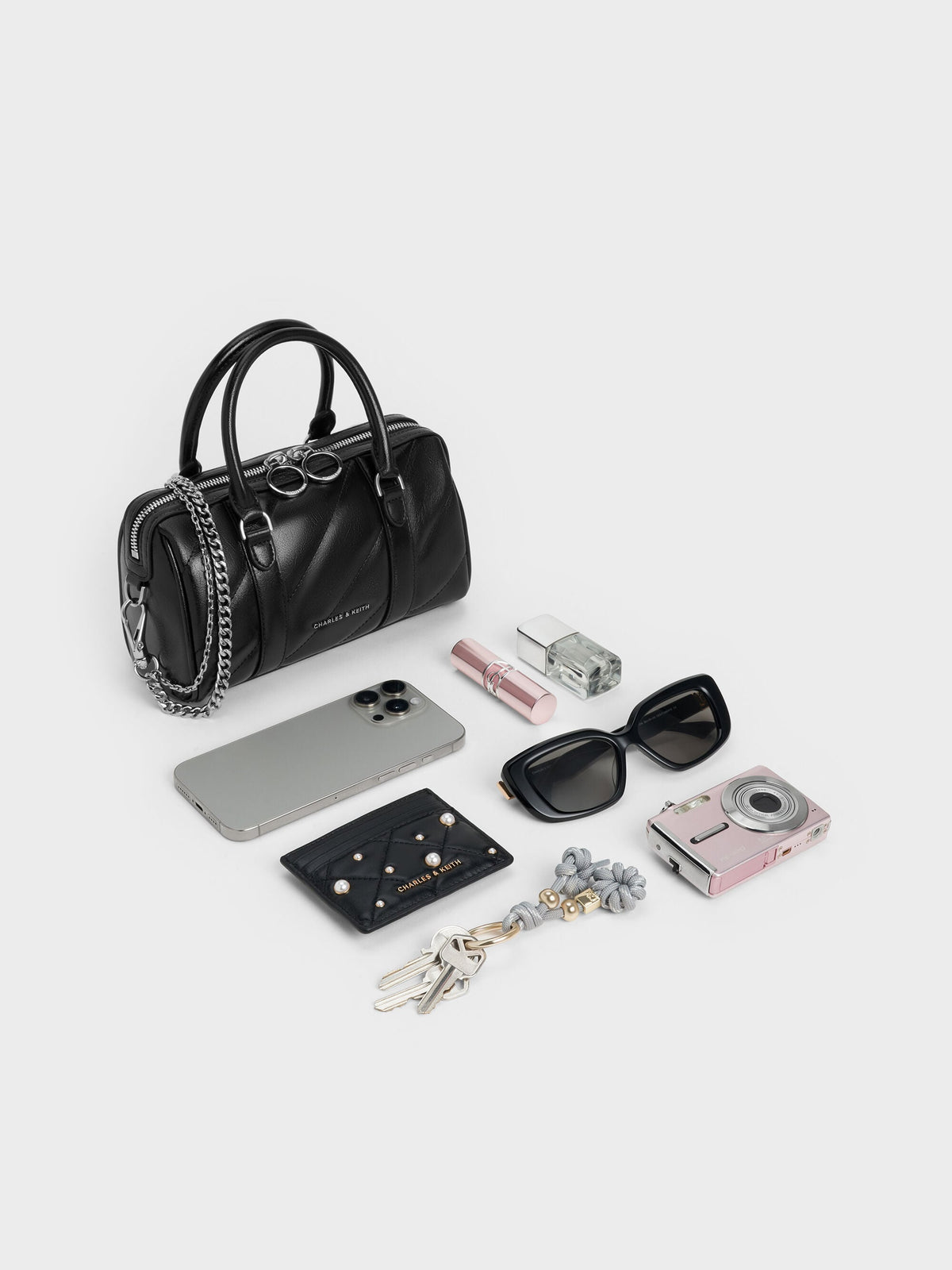 CHARLES & KEITH Premium / Philomena Bowling Bag - Noir