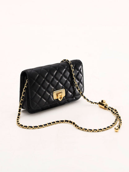 CHARLES & KEITH Premium / Cressida Quilted Push-Lock Clutch - Black