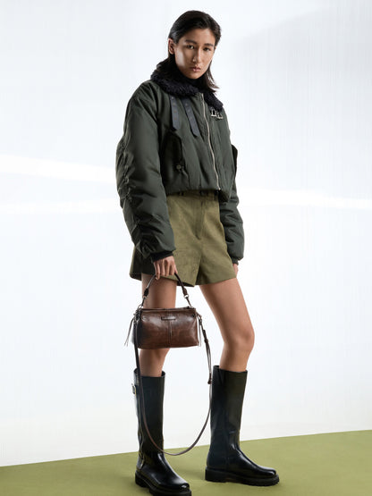 CHARLES & KEITH Great Value / Noane Top Handle Bag - Distressed Coffee
