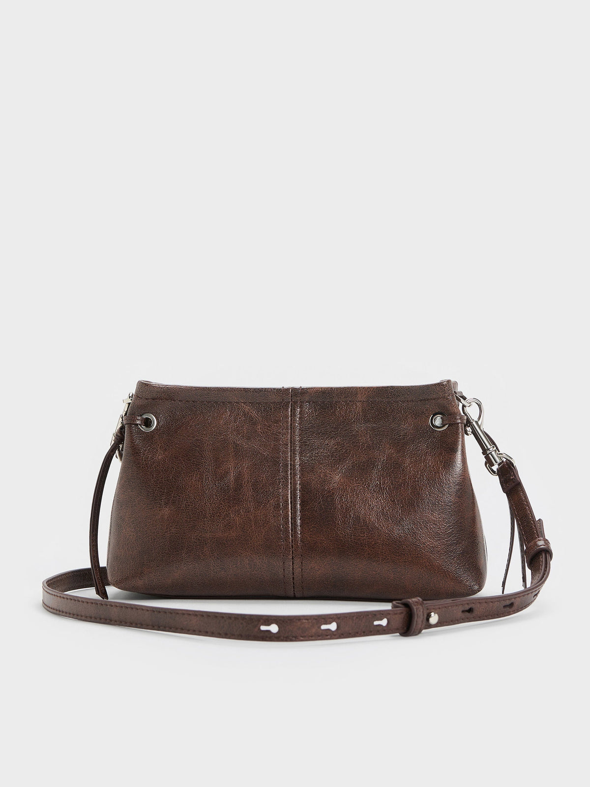 CHARLES & KEITH Great Value / Noane Top Handle Bag - Distressed Coffee
