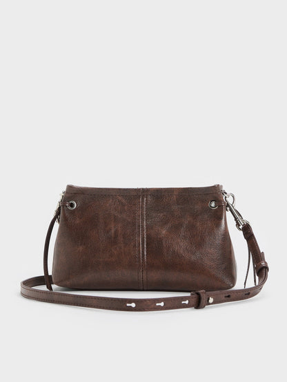CHARLES & KEITH Great Value / Noane Top Handle Bag - Distressed Coffee