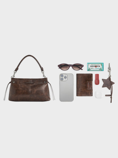 CHARLES & KEITH Great Value / Noane Top Handle Bag - Distressed Coffee