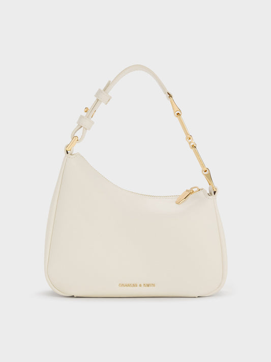CHARLES & KEITH Popular / Mini Agatha Chain-Strap Shoulder Bag - Cream