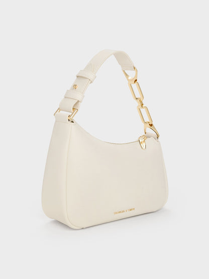 CHARLES & KEITH Popular / Mini Agatha Chain-Strap Shoulder Bag - Cream