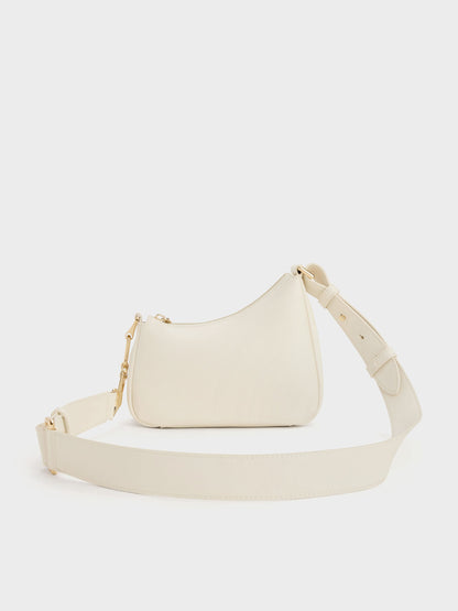 CHARLES & KEITH Popular / Mini Agatha Chain-Strap Shoulder Bag - Cream