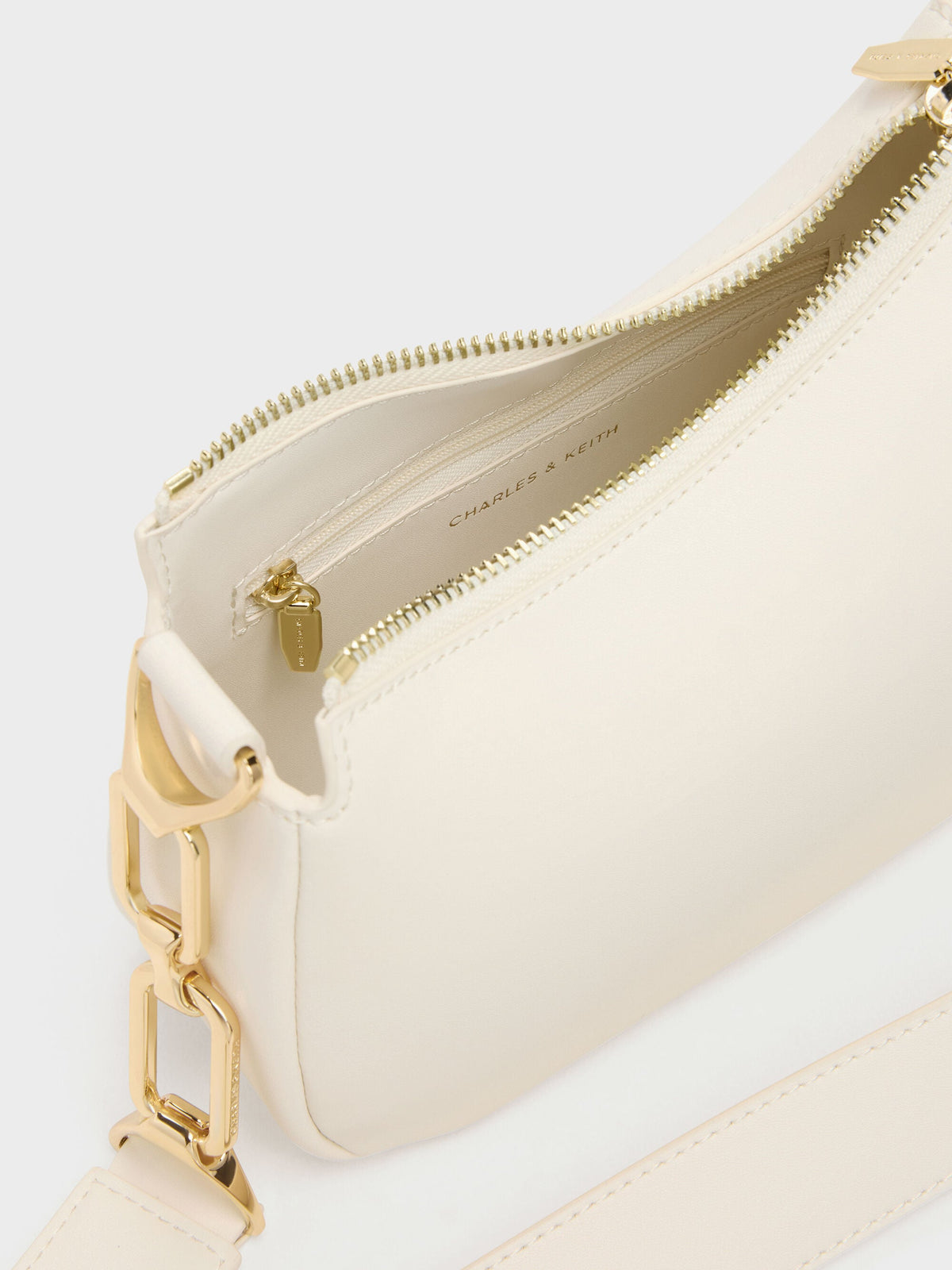 CHARLES & KEITH Popular / Mini Agatha Chain-Strap Shoulder Bag - Cream