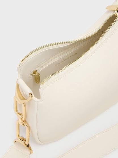 CHARLES & KEITH Popular / Mini Agatha Chain-Strap Shoulder Bag - Cream
