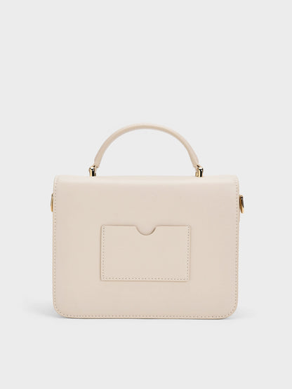 CHARLES & KEITH Quality / Octavia Front Flap Top Handle Bag - Ivory