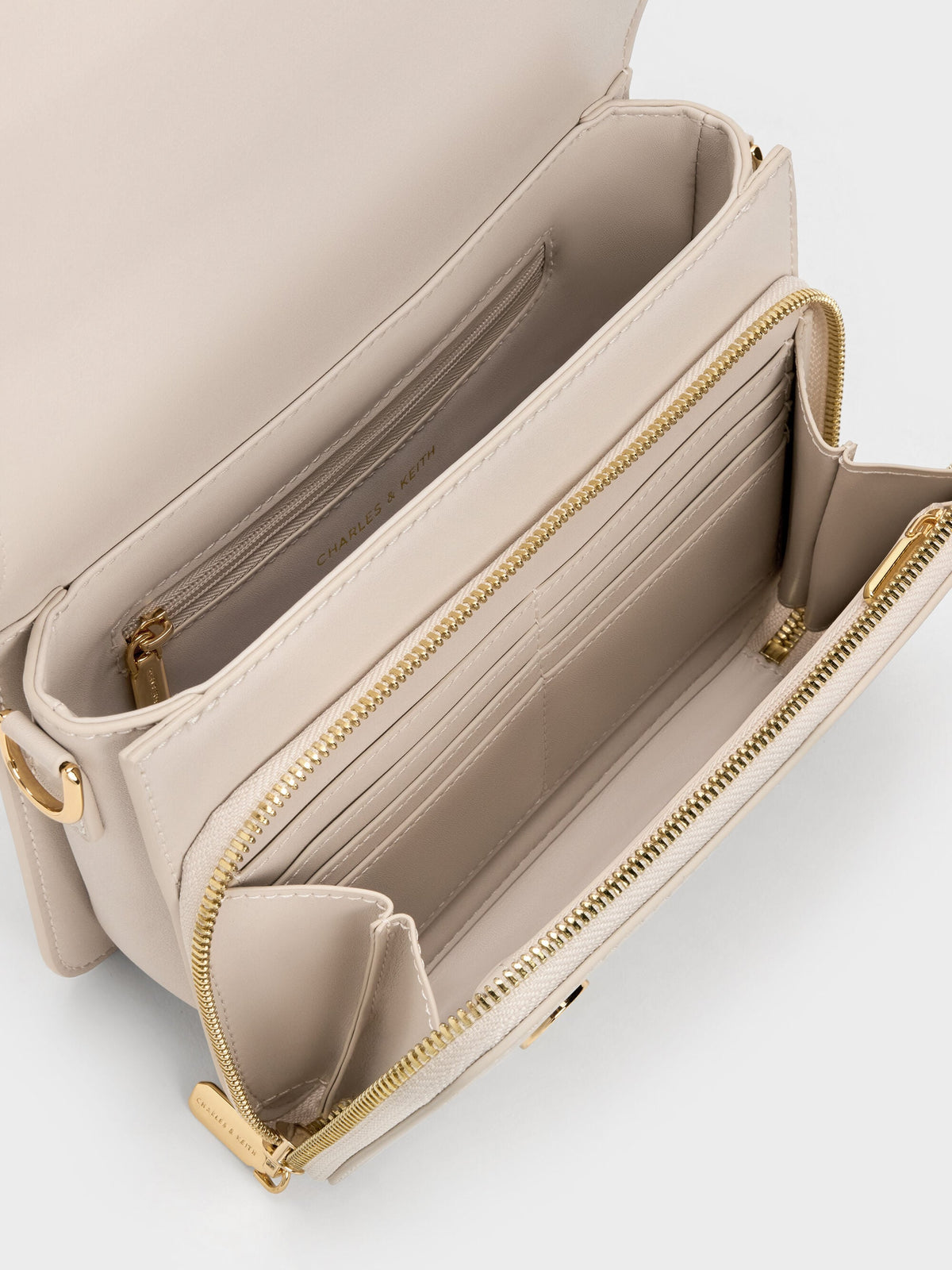 CHARLES & KEITH Quality / Octavia Front Flap Top Handle Bag - Ivory