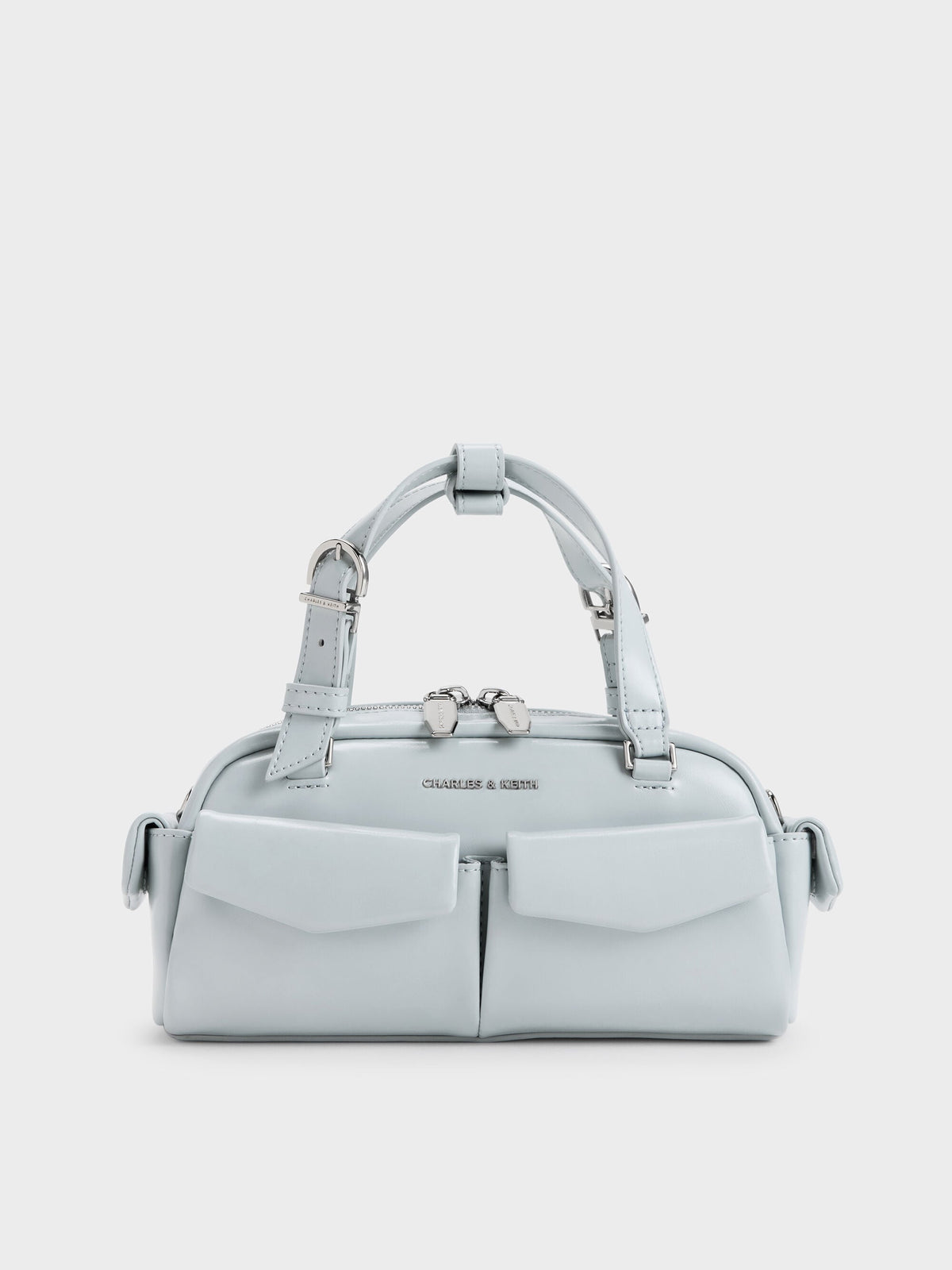 CHARLES & KEITH Essential / Rachel Multi-Pocket Bowling Bag - Sea Salt Blue
