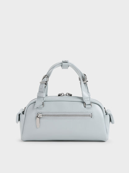 CHARLES & KEITH Essential / Rachel Multi-Pocket Bowling Bag - Sea Salt Blue