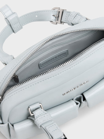 CHARLES & KEITH Essential / Rachel Multi-Pocket Bowling Bag - Sea Salt Blue