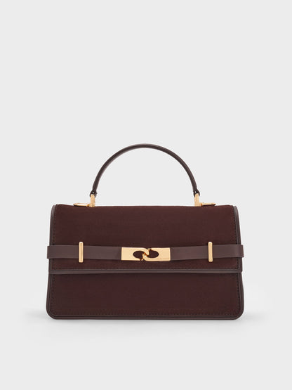 CHARLES & KEITH Best Price / Arlet Belted Top Handle Bag - Espresso Brown