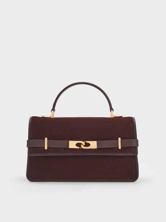 CHARLES & KEITH Best Price / Arlet Belted Top Handle Bag - Espresso Brown