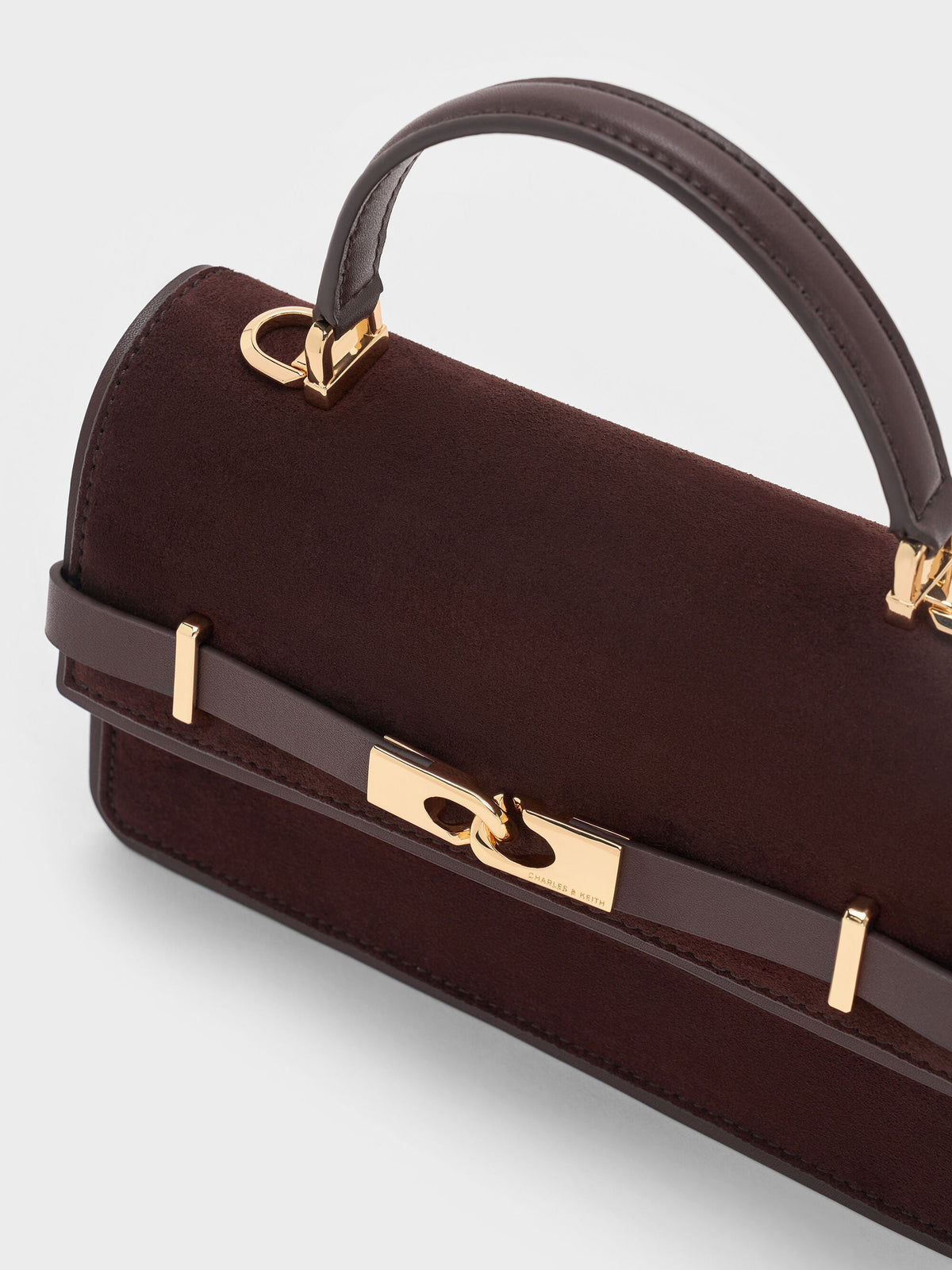 CHARLES & KEITH Best Price / Arlet Belted Top Handle Bag - Espresso Brown