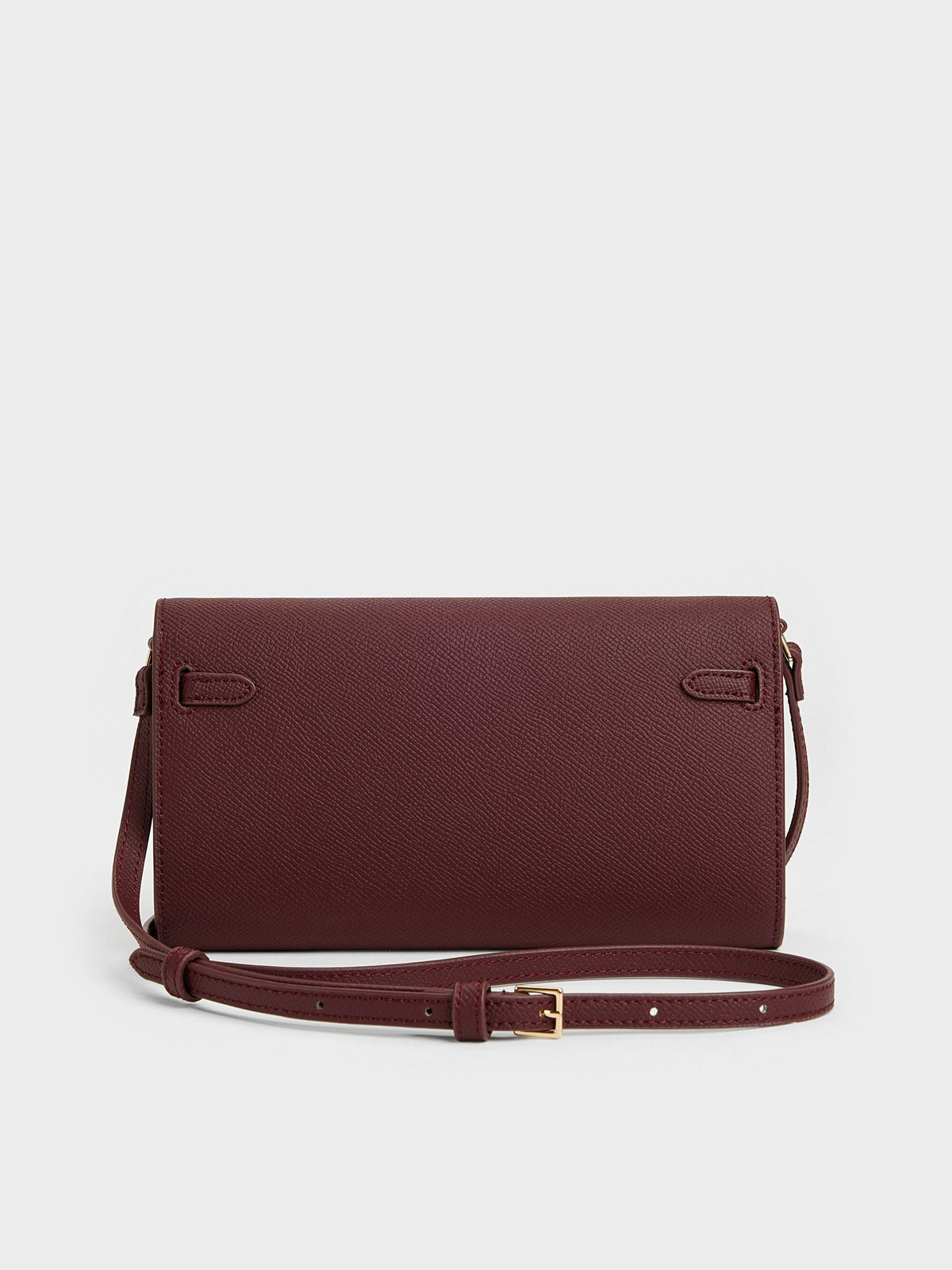 CHARLES & KEITH New / Tricha Knotted-Belt Crossbody Bag - Wineberry Red
