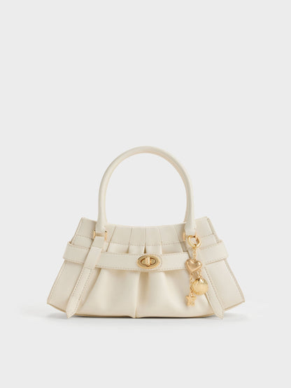 CHARLES & KEITH Great Value / Isolde Belted Ruched Crossbody Bag - Cream