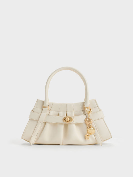 CHARLES & KEITH Great Value / Isolde Belted Ruched Crossbody Bag - Cream