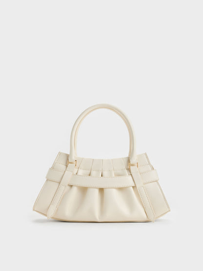 CHARLES & KEITH Great Value / Isolde Belted Ruched Crossbody Bag - Cream