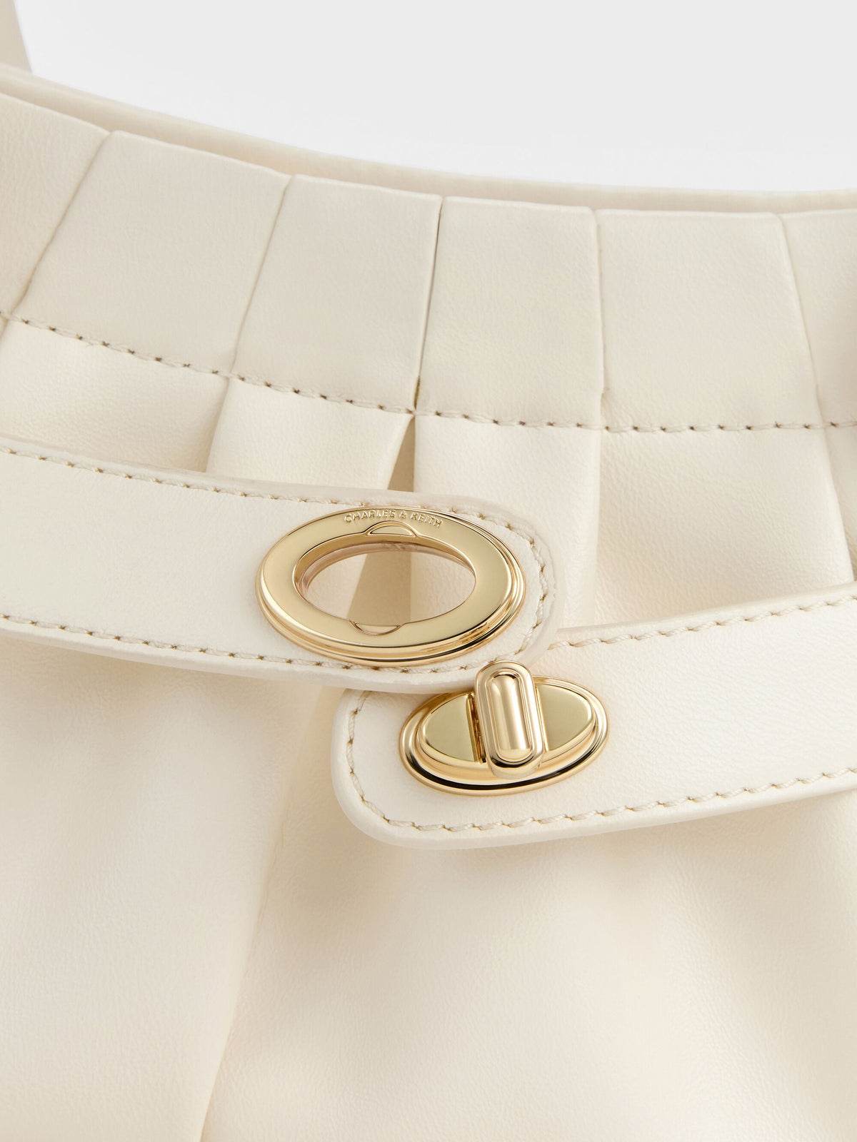 CHARLES & KEITH Great Value / Isolde Belted Ruched Crossbody Bag - Cream