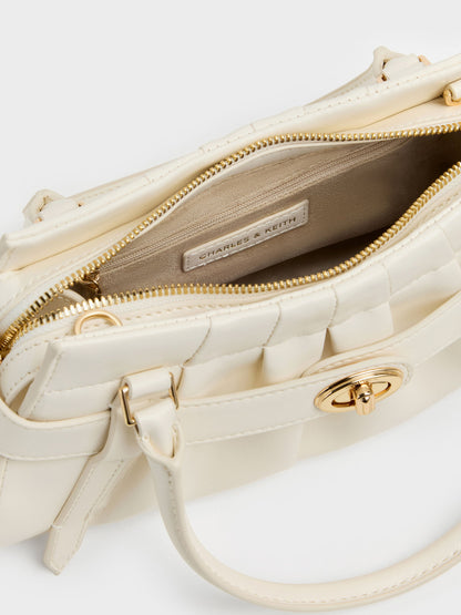 CHARLES & KEITH Great Value / Isolde Belted Ruched Crossbody Bag - Cream