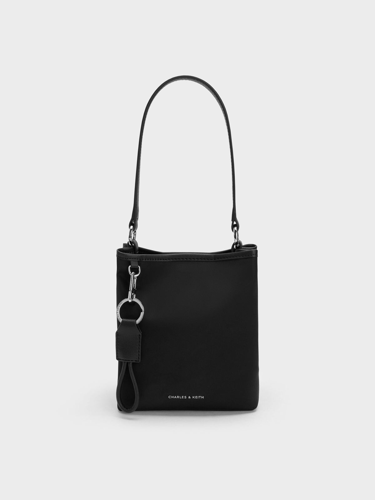 CHARLES & KEITH New / Levy Nylon Bucket Bag - Noir