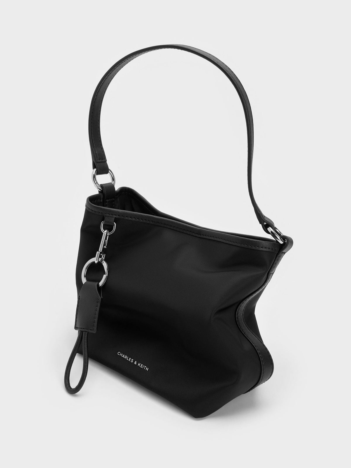 CHARLES & KEITH New / Levy Nylon Bucket Bag - Noir
