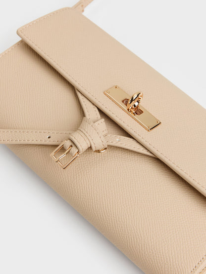 CHARLES & KEITH Latest / Tricha Knotted-Belt Crossbody Bag - Sand Beige