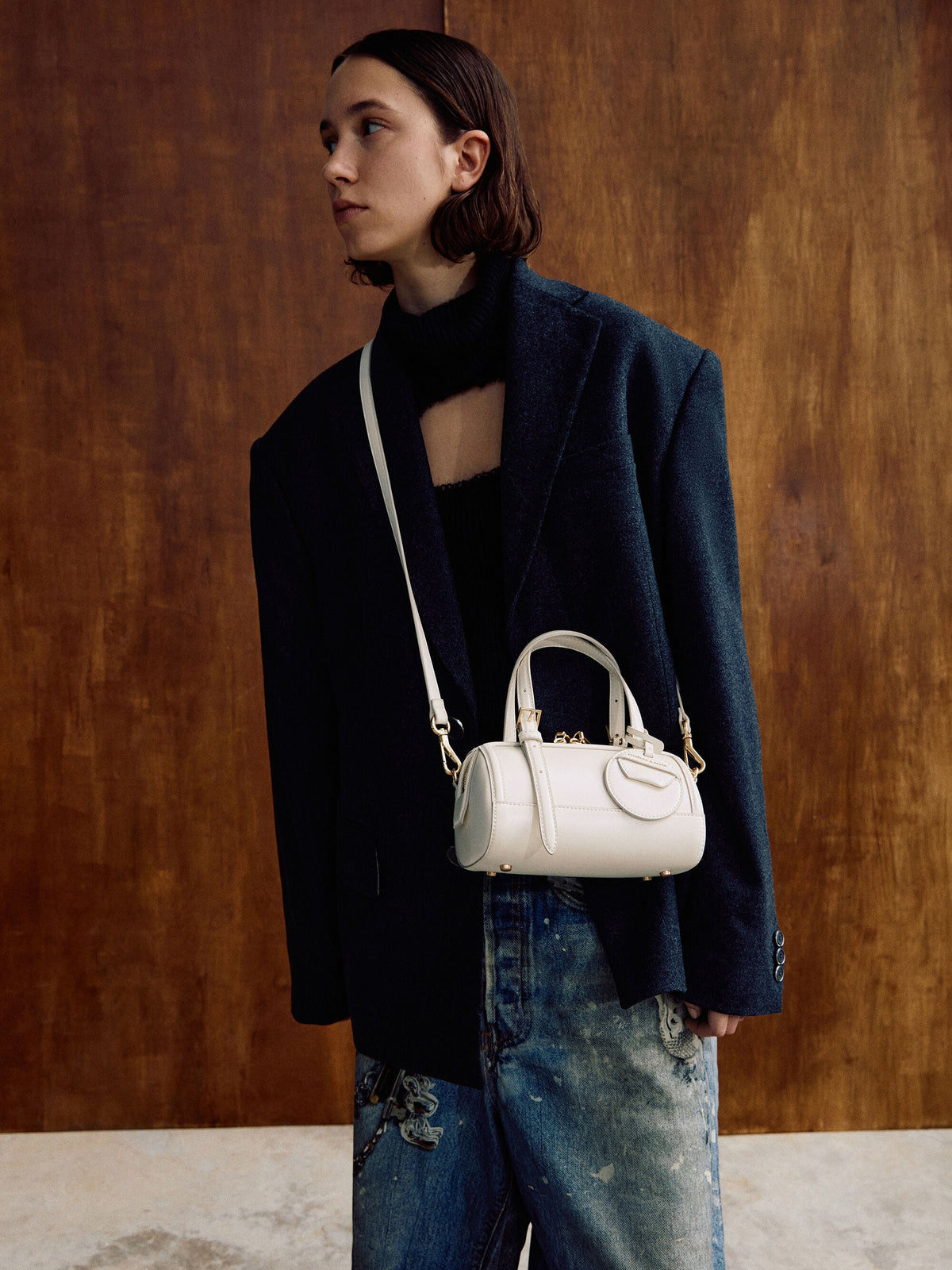 CHARLES & KEITH Latest / Enola Bowling Bag - Cream